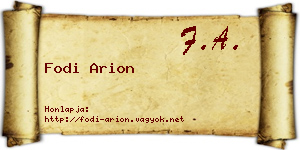 Fodi Arion névjegykártya